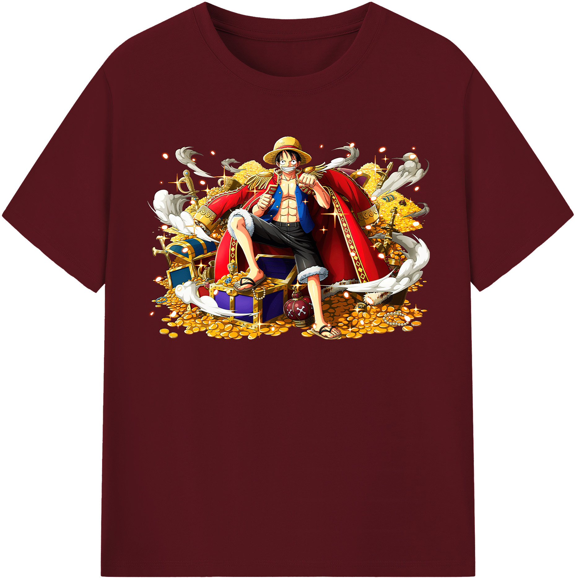 ワンピース モンキー・D・ルフィ ONE PIECE Monkey D. Luffy 綿100％半袖Tシャツ（フロントプリント）
